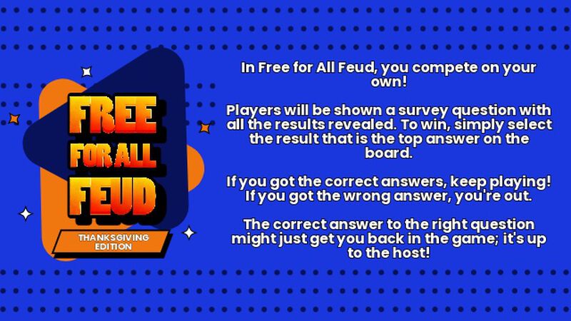 Free For All Feud: Thanksgiving Edition